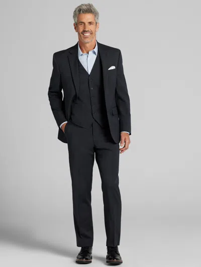 Pronto Uomo Platinum Big & Tall Men's Modern Fit Wool Blend Suit Charcoal - Size: 44w X 30l,44w X 32l,44w X 34l,46w X 30l In Black