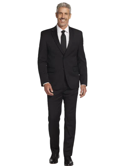 Pronto Uomo Platinum Modern Fit Wool Blend 3-piece Suit In Black