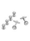 Pronto Uomo Round Pearl Cufflinks & Studs Set