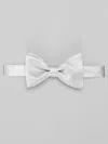 Pronto Uomo Solid Pre-tied Bow Tie In White