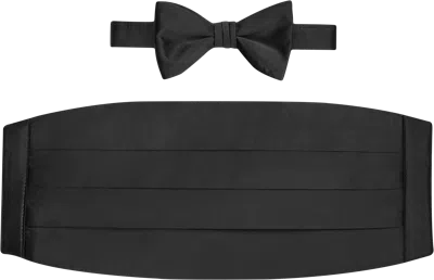 Pronto Uomo Solid Silk Bow Tie & Cummerbund Set