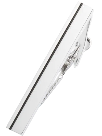 Pronto Uomo Stripe-embellished Metal Tie Bar