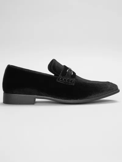 Pronto Uomo Velvet Bit Slip On Shoe In Black