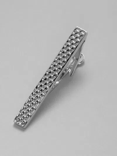 Pronto Uomo Waves Tie Bar In Silver