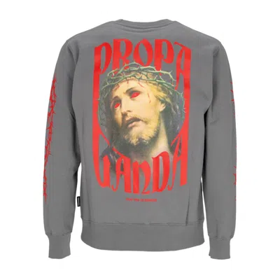 Propaganda Crown Crewneck Gray Men's Crewneck Sweatshirt In Grey