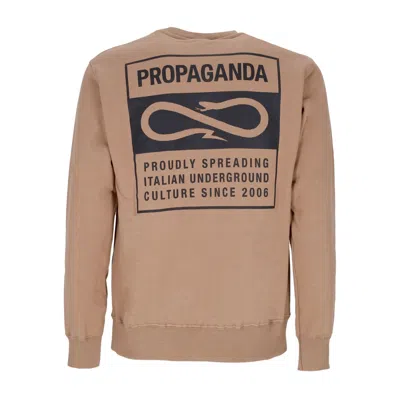 Propaganda Label Crewneck Men's Sweatshirt Camel