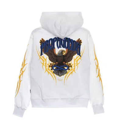 Propaganda Lightweight Hooded Sweatshirt For Men Eagle Hoodie White