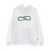 Propaganda Lightweight Hooded Sweatshirt For Men With Green Logo Hoodie White/green In White/green