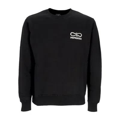 Propaganda Men's Crewneck Sweatshirt Logo Embroidery Crewneck Black