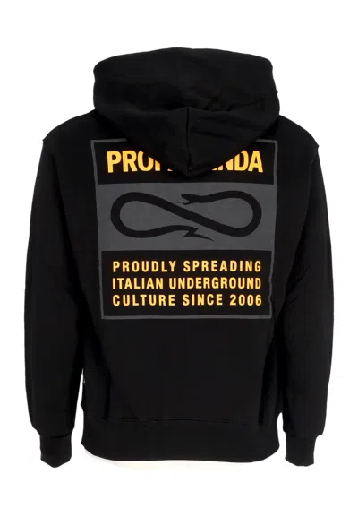 Propaganda Men's Hoodie Label Bicolor Hoodie Black