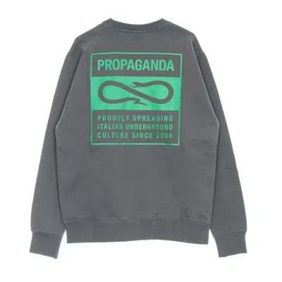 Propaganda Men's Lightweight Crewneck Sweatshirt Label Green Crewneck Grey/green In Multi