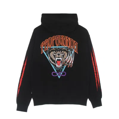 Propaganda Men's Lightweight Hooded Sweatshirt Grizzly Hoodie Black