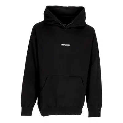 Propaganda Men's Lightweight Hooded Sweatshirt Ribs Classic Hoodie Black