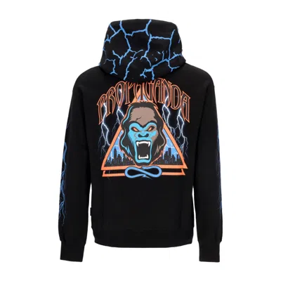 Propaganda Men's Lightweight Hooded Sweatshirt Triangle Gorilla Hoodie Black