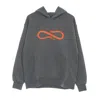 Propaganda Men's Lightweight Hooded Sweatshirt With Orange Logo Hoodie Grey/orange In Grey/orange