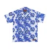 Propaganda Men's Short Sleeve Shirt Dice Beach Shirt Blue/white In Blue