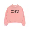 Propaganda Women's Lightweight Cropped Hoodie Logo Crop Top Hoodie Pink/black In Pink/black