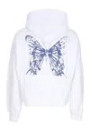 Propaganda Women's Short Hoodie W Butterfly Croptop Hoodie White In White