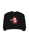 Propaganda Women's W Puppy Croptop Crewneck Black In Black