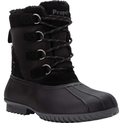 Propã©t Propet Ingrid Black Suede Waterproof Mid Calf Winter Boots Zap1012