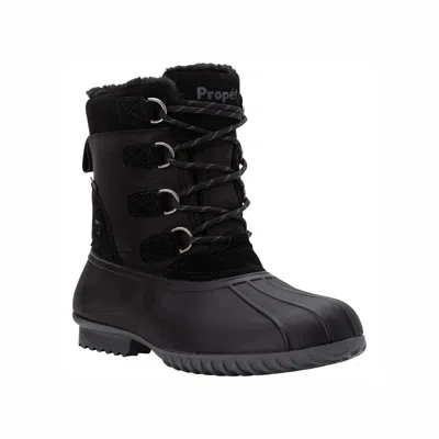 Propã©t Propet Ingrid Women's Black Suede Waterproof Mid Calf Winter Boots Rhs8016