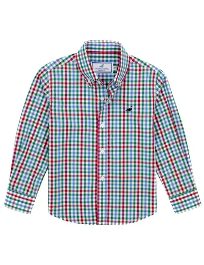Properly Tied Kids' Boy's Seasonal Sportshirt In Jolly Plaid In Red