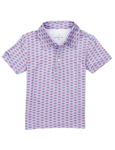 Properly Tied Kids' Boys Inlet Polo Shirt In Freedom Flag In Purple