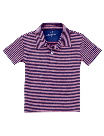 Properly Tied Kids' Boys Liberty Polo Shirt In Americana In Purple