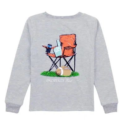 Properly Tied Kids' Boys' Long Sleeve Tee In Light Grey Sidelines In Multi