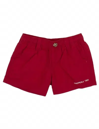 Properly Tied Kids' Boys Mallard Short In Crimson In Red