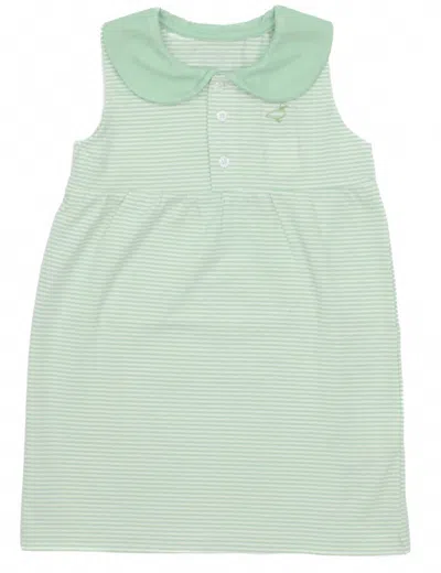 Properly Tied Kids' Girls Jackson Dress In Mint Stripe In Green