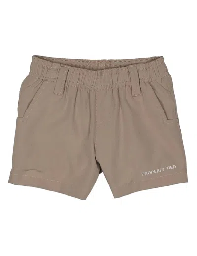 Properly Tied Kids Pintail Shorts In Taupe In Neutral