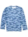 Properly Tied Men's Sportsman Performance Long Sleeve Tee In Deep Sea Camo In Multi