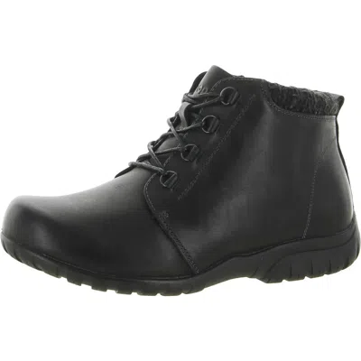 Propét Delaney Womens Leather Zip-up Ankle Boots In Black