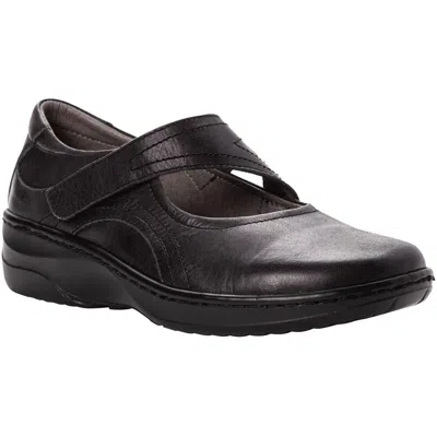 Propét Golda Mary Jane Womens Leather Round Toe Mary Janes In Black