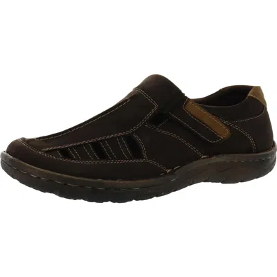 Propét Jack Mens Leather Adjustable Fisherman Sandals In Brown