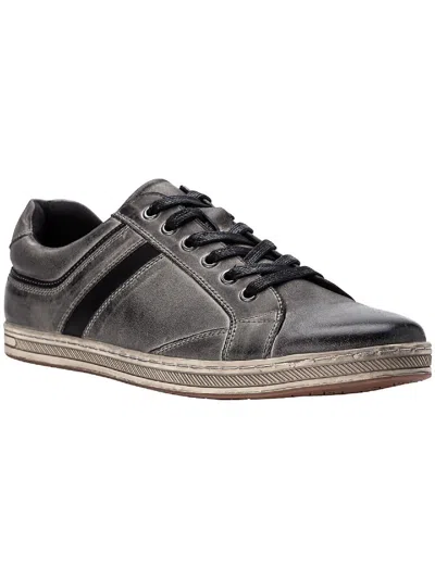 Propét Lucas Mens Leather Low Top Sneakers In Grey