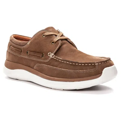 Propét Men's Pomeroy Boat Shoe In Timber Suede In Multi