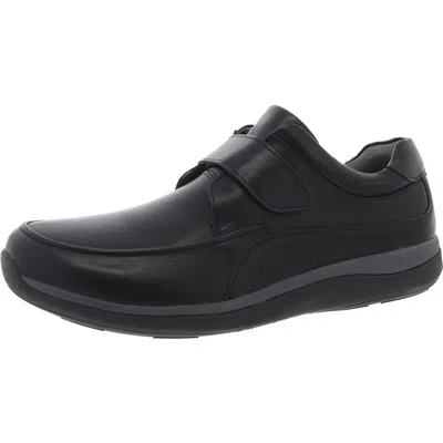 Propét Mens Leather Laceless Slip-on Sneakers In Black