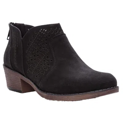 Propét Remy Womens Leather Block Heel Ankle Boots In Black