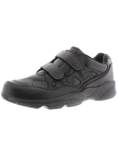 Propét Stability Walker Strap Mens Leather Straps Walking Shoes In Black