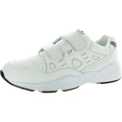 Propét Stability Walker Strap Mens Solid Leather Running & Training Shoes In White