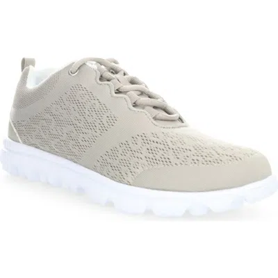 Propét Travelactiv Knit Lace-up Sneaker In Neutral