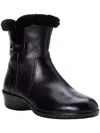Propét Waylynn Womens Leather Mid Wedge Ankle Boots In Black