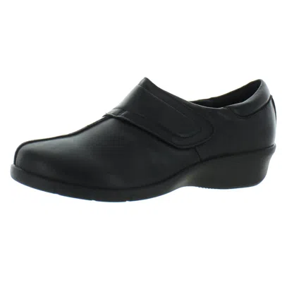 Propét Willa Womens Leather Round Toe Clogs In Black