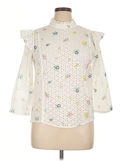 Pre-owned Prospect The Label 3/4 Sleeve Blouse In White