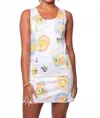 Prosperina Astrid Reversible Mini Dress In Orchard Print In White