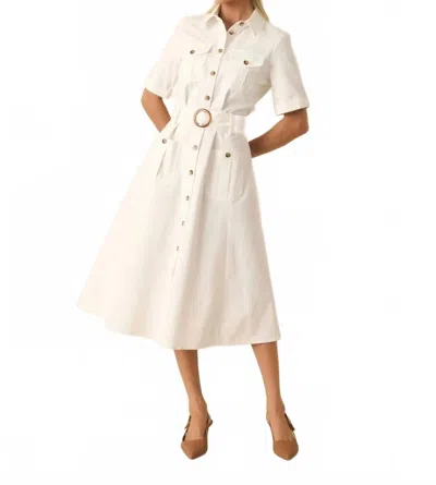 Prosperina Bentley Midi Dress In White