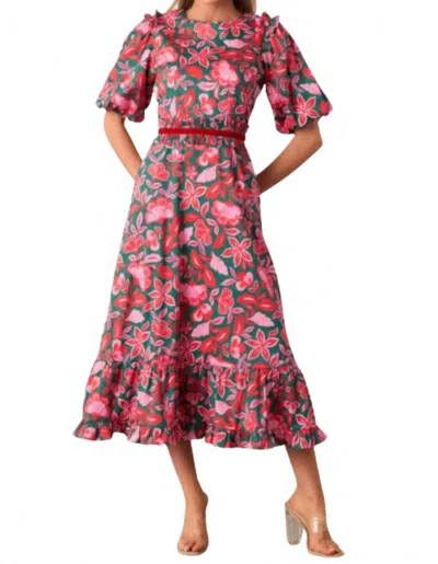 Prosperina Delphine Maxi Dress In Spruce It Up In Multi