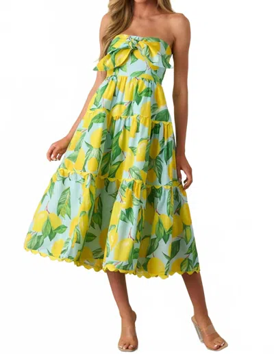 Prosperina Elena Midi Dress In Lemons In Multi